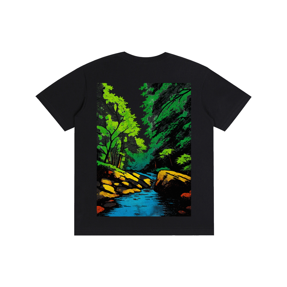 Toon Waterfall Print T-Shirt