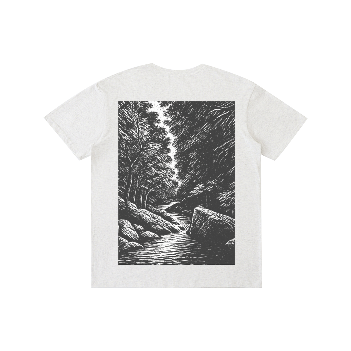 Monochrome Waterfall Print T-Shirt
