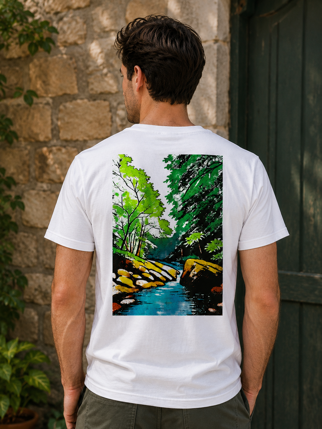 Toon Waterfall Print T-Shirt